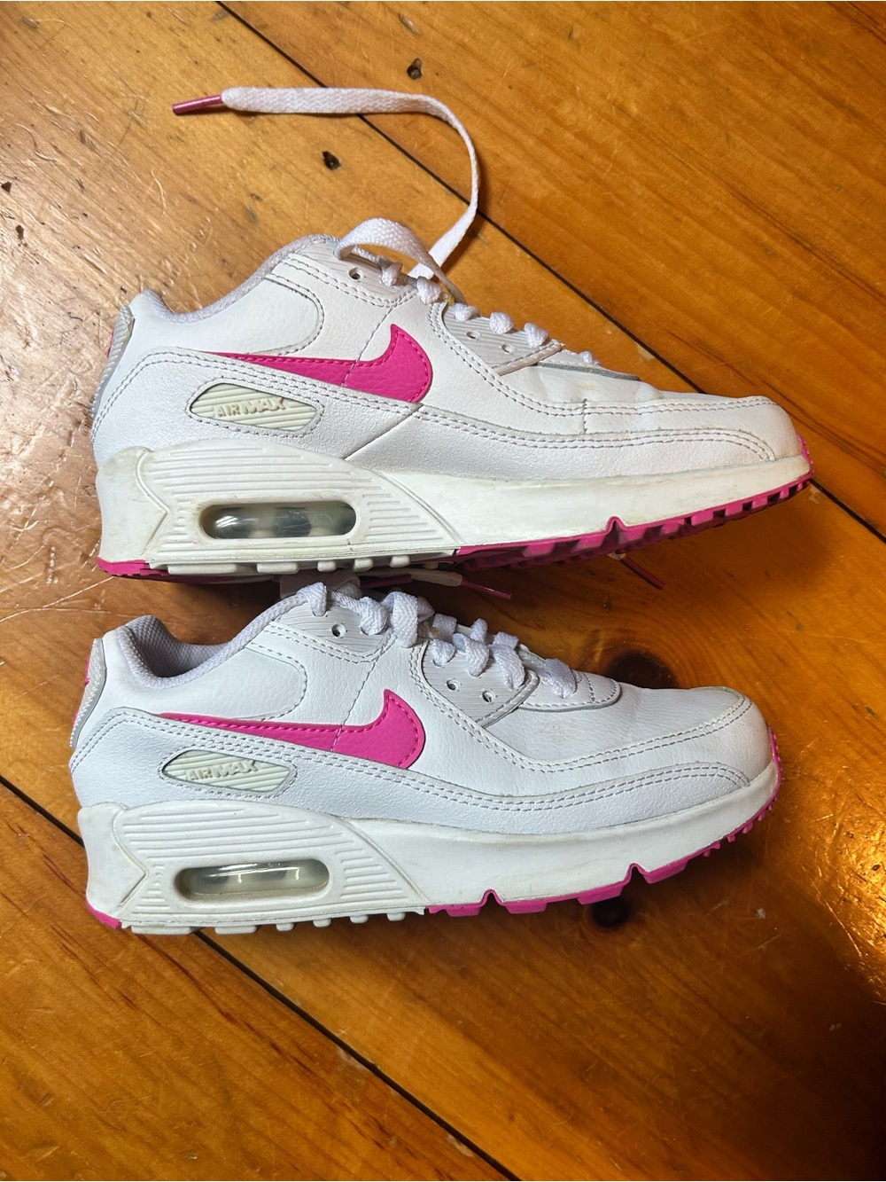 Nike Kids' White & Pink Air Max 90 Sneakers